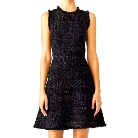 kate spade Dresses & Skirts - KATE SPADE Black Sleeveless Shimmer Tweed Dress Size 8 VGUC